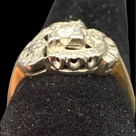Antique 14kt gold Art Deco diamond ring appraisal included 6.75 - Picture 10 of 16